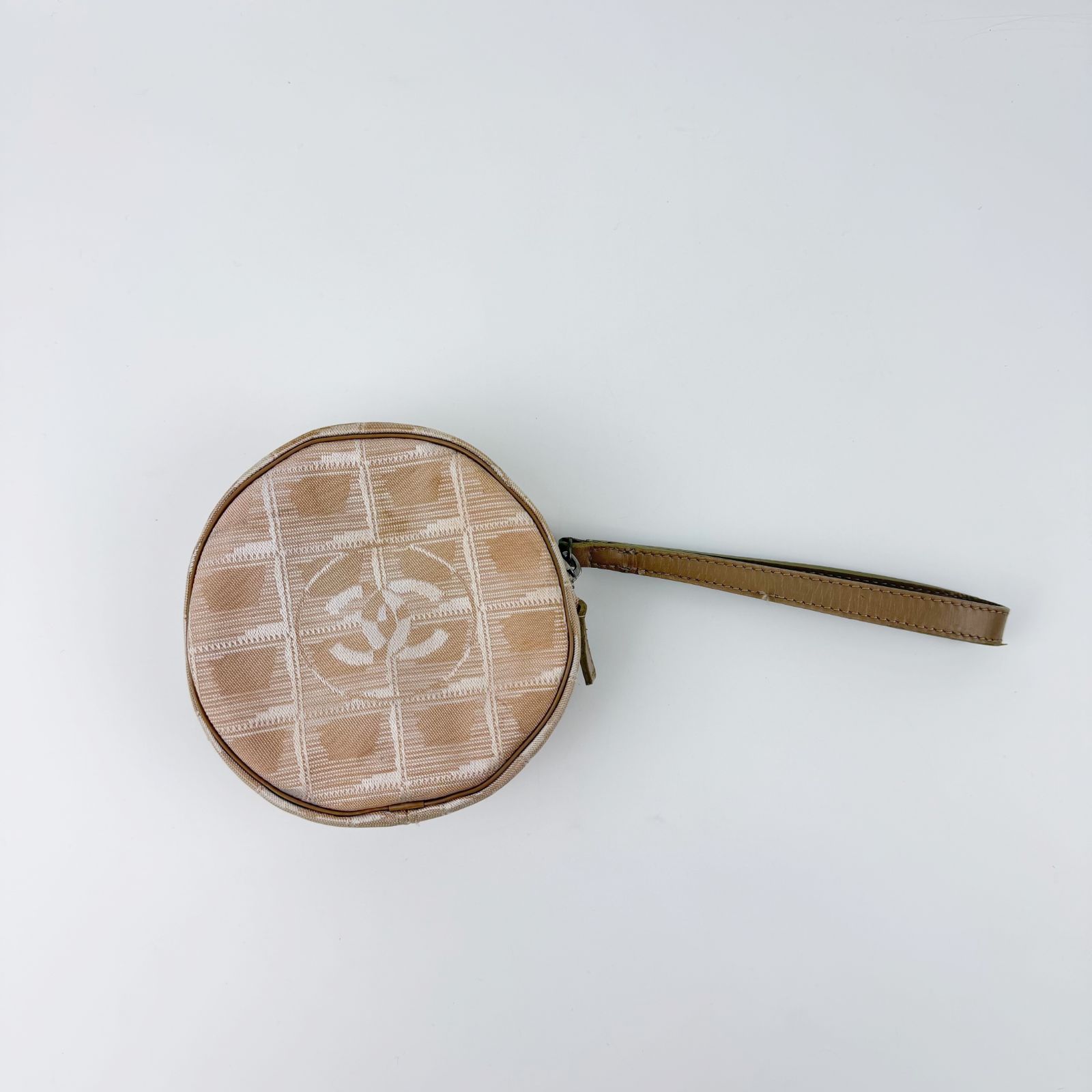 中古】CHANEL シャネル ココマーク ラウンドポーチ リストレット