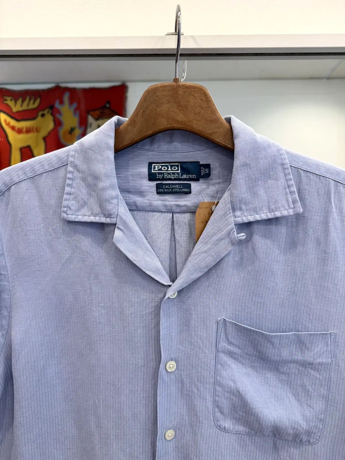 90s Polo RL ポロ ラルフローレン CALDWELL リネン HBT 半袖 シャツ