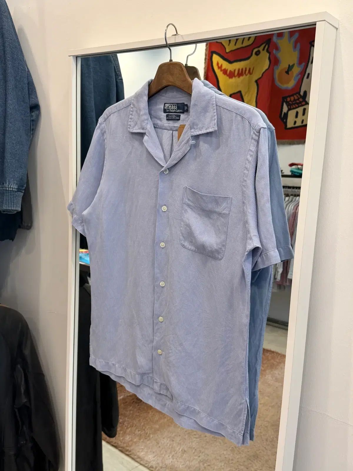 90s Polo RL ポロ ラルフローレン CALDWELL リネン HBT 半袖 シャツ