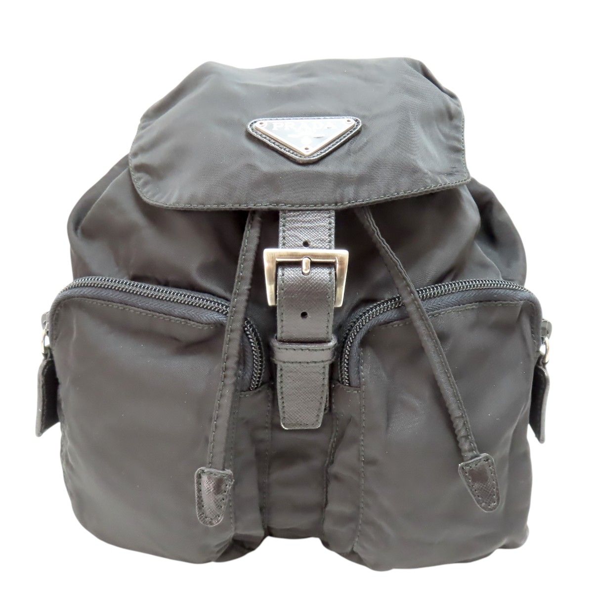 PRADA プラダ ロゴプレート ナイロン/レザ― ミニバックパック リュック ブラック T2606-k051