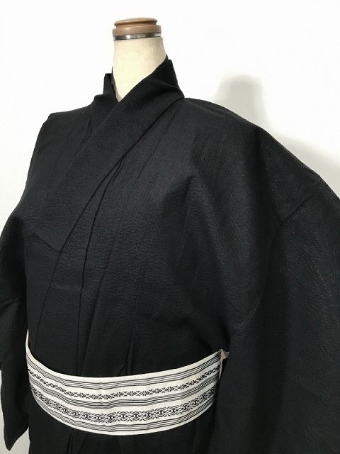新品 2Lサイズ 浴衣 男物 綿 黒無地