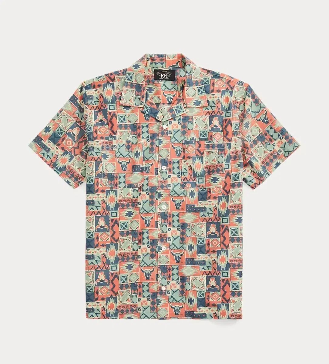 RRL(ダブルアールエル) プリント ウーブン キャンプ シャツ XL RRL