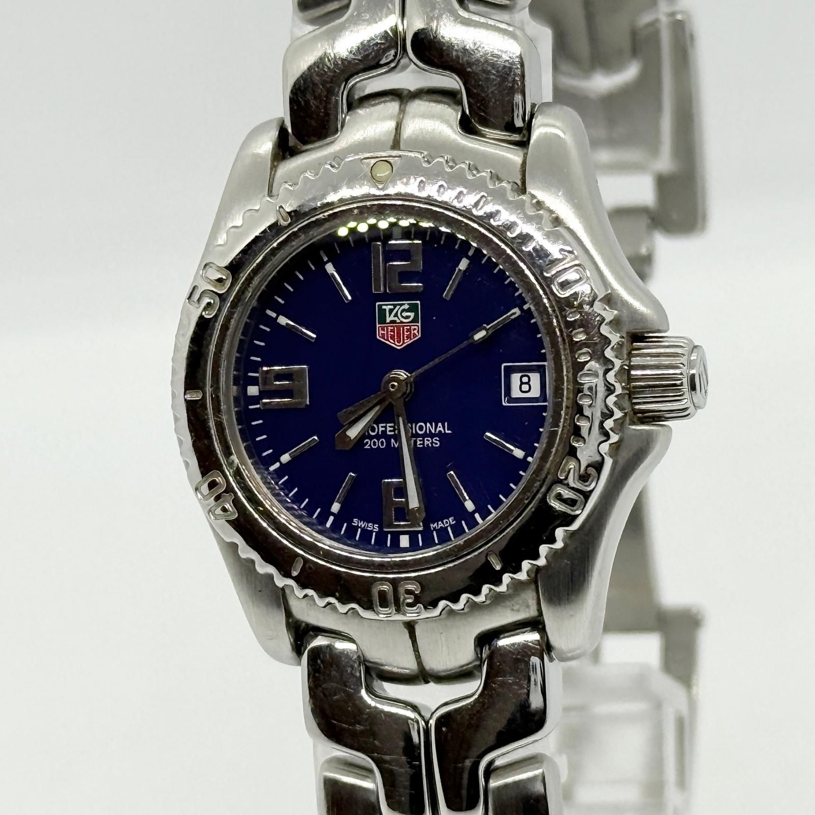 TAG HEUER タグホイヤー リンク プロフェッショナル 200m AC6214 ネイビー QZ レディース 腕時計 稼働品