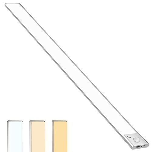 人感センサーライト 充電式ライト 60cm バーライト 無段階調光 3段階調色 アセウイ(ASSEUI) LEDセンサーライト 120° 3M誘導距離 屋内 マグネット内蔵 配線工事不要 超薄型設計 省エネ 高感度 高輝度 寝室 廊下 階段 f18416ea