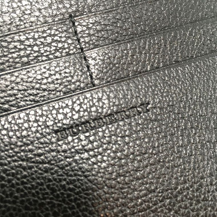 極美品 BURBERRY 長財布 ブラック レザー ノバチェック 箱付き 152