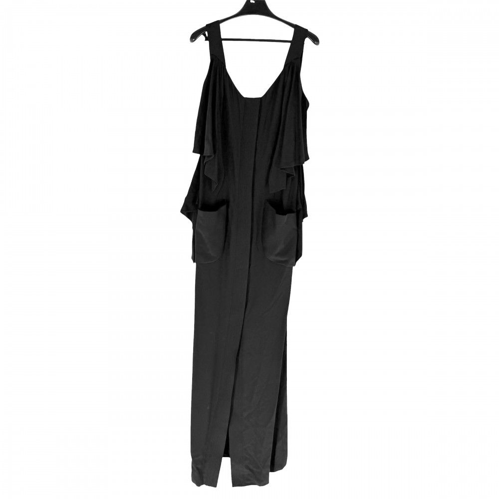 シャネル ワンピース レディース ノースリーブ ヴィンテージ アパレル 服 CHANEL 38 ブラック 黒 シルク 秋【中古品】