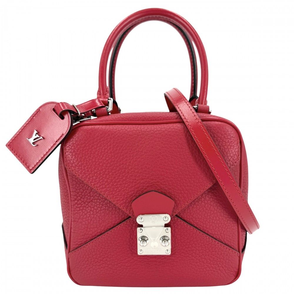 ルイヴィトン 2WAY レディース スクエアバッグ ハンドバッグ ショルダーバッグ 肩掛け 斜め掛け LOUIS VUITTON M55475 トリヨンレザー レッド 赤 シルバー金具【中古品】