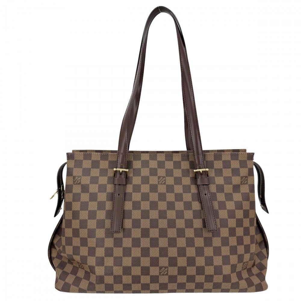 ルイヴィトン トートバッグ レディース ダミエ チェルシー ハンドバッグ 肩掛け LOUIS VUITTON N51119 ブラウン 茶 ゴールド金具【中古品】