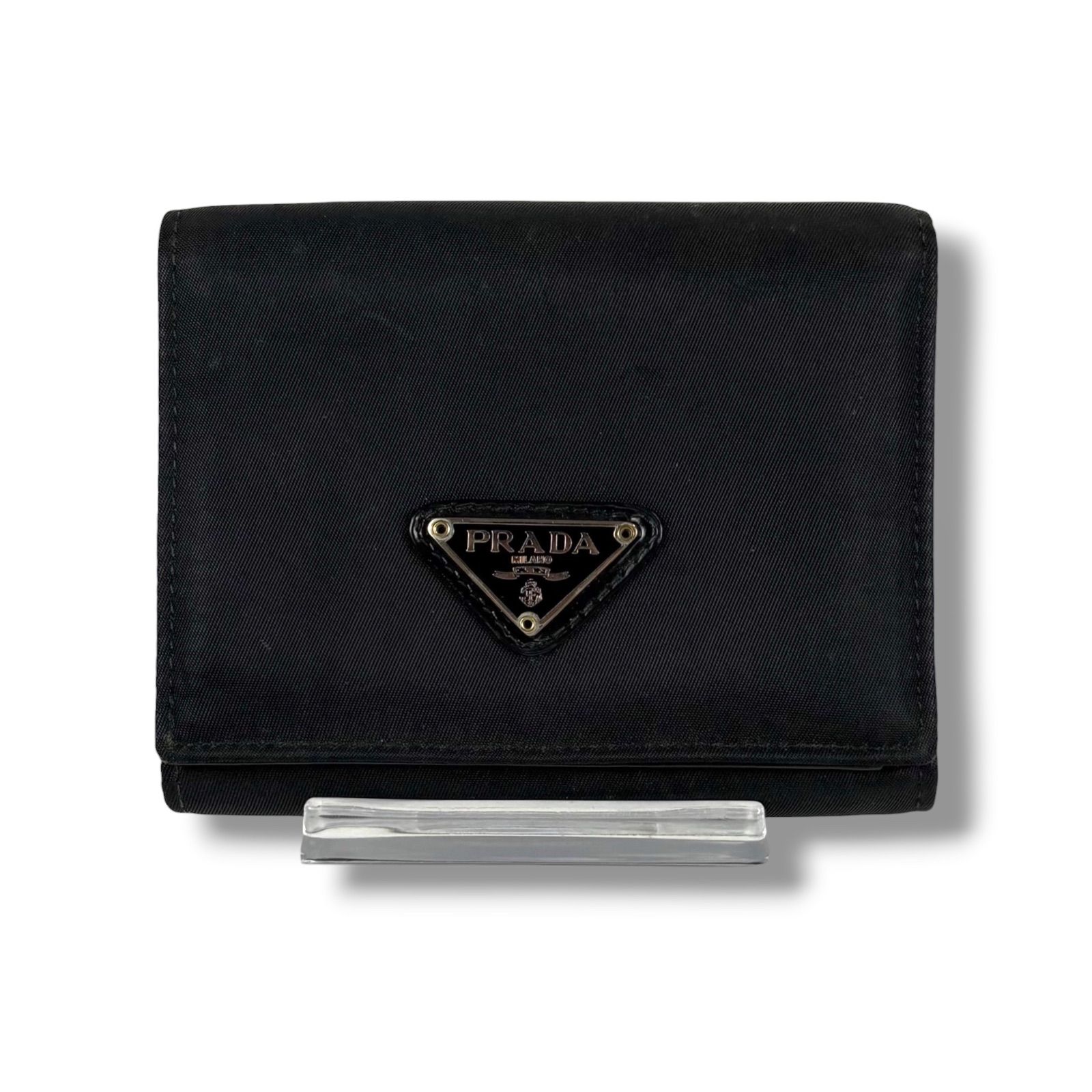 プラダ PRADA トライアングルロゴ 三つ折り財布 コンパクトウォレット