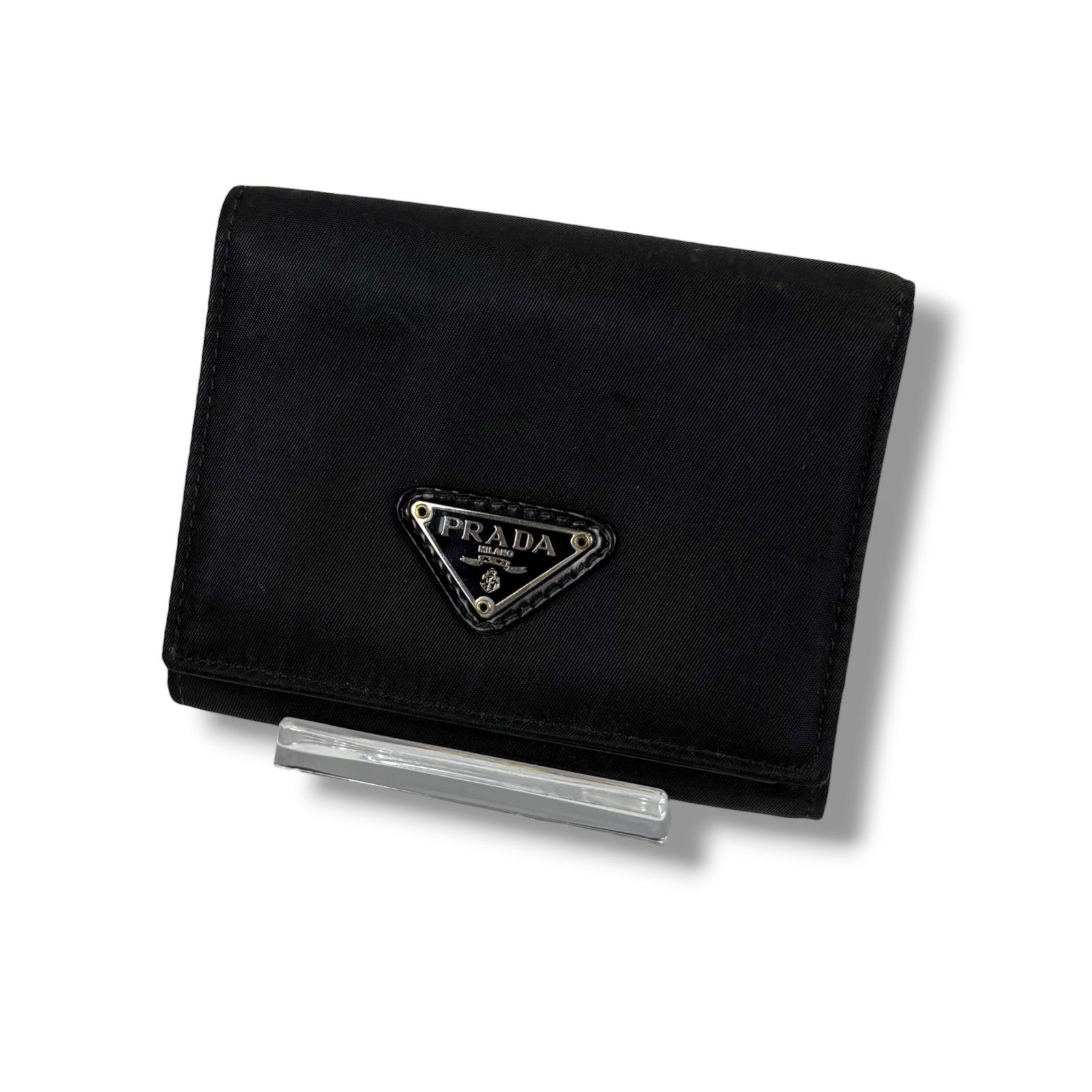 プラダ PRADA トライアングルロゴ 三つ折り財布 コンパクトウォレット