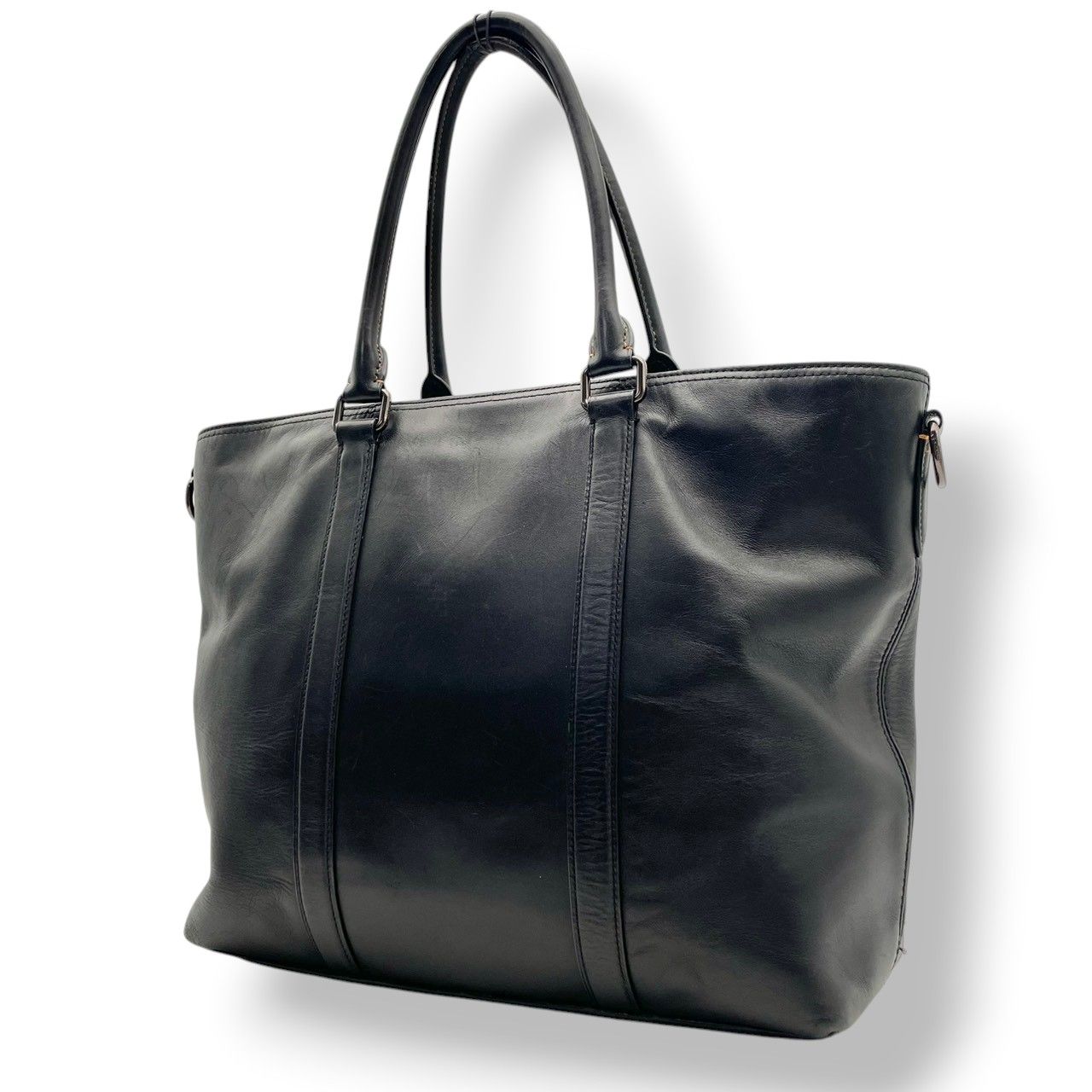 COACH コーチ 1941 ジップ グローブタンドレザー トートバッグ ブラック シルバー金具 大容量 A4収納 通勤 ビジネス 本革 牛革 ユニセックス シンプル 上質 55564 S88