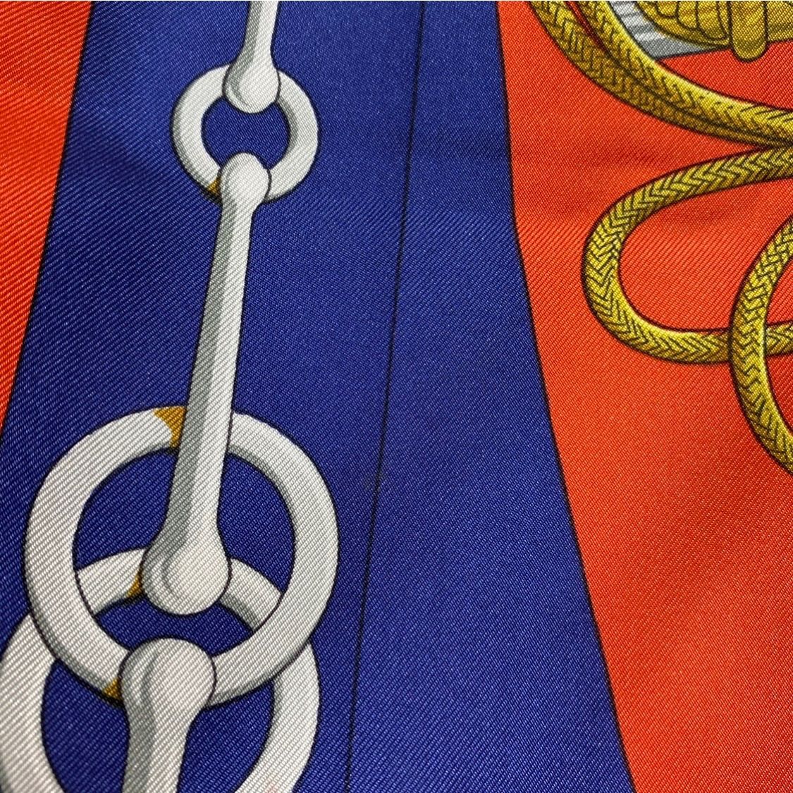 エルメス カレ90 Cliquetis 剣 クリケティス 赤×マルチカラー HERMES