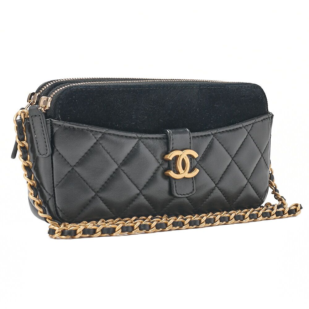 CHANEL シャネル チェーンウォレット ココマーク マトラッセ スエード