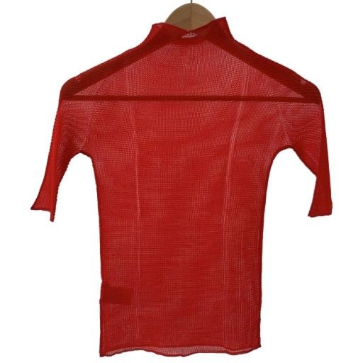 【中古】　ISSEY MIYAKE　トップス　半袖　ハイネック　無地　ストレッチ　プリーツ　 日本制　ドメスティック　古着　/2496