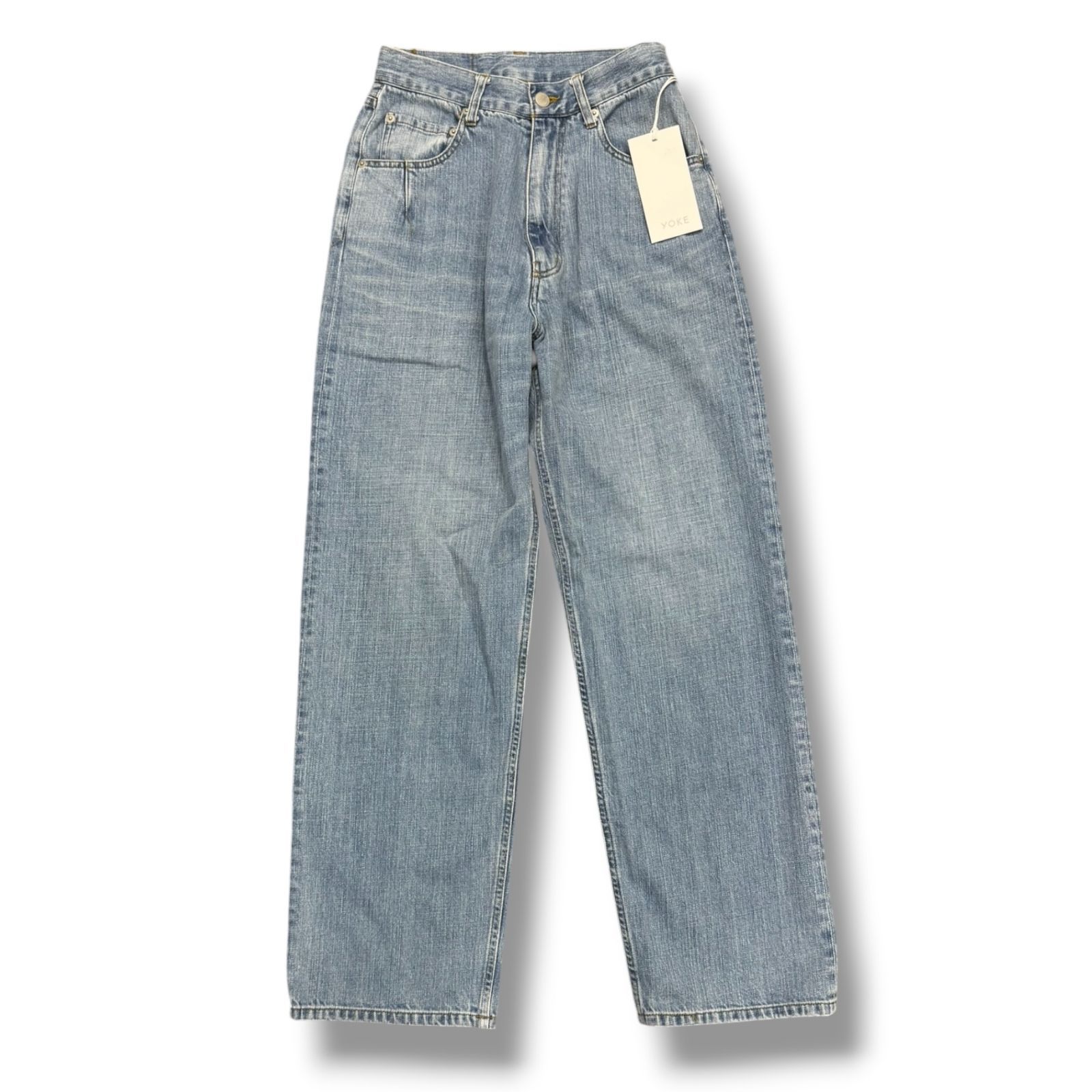 参考上代46,200円 未使用品 YOKE 25SS Bleach ＆ Over Dye Denim Wide
