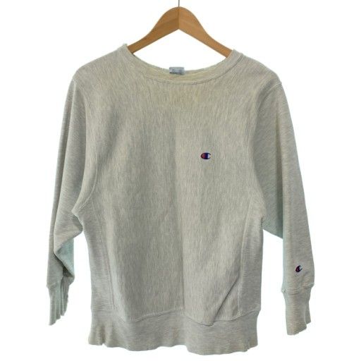 【中古】　Champion REVERSE WEAVE　スウェット　90s vintage　90年代　OLD　長袖　トレーナー　トップス　クルーネック　裏起毛　ワンポイント　USA製　古着　/1591