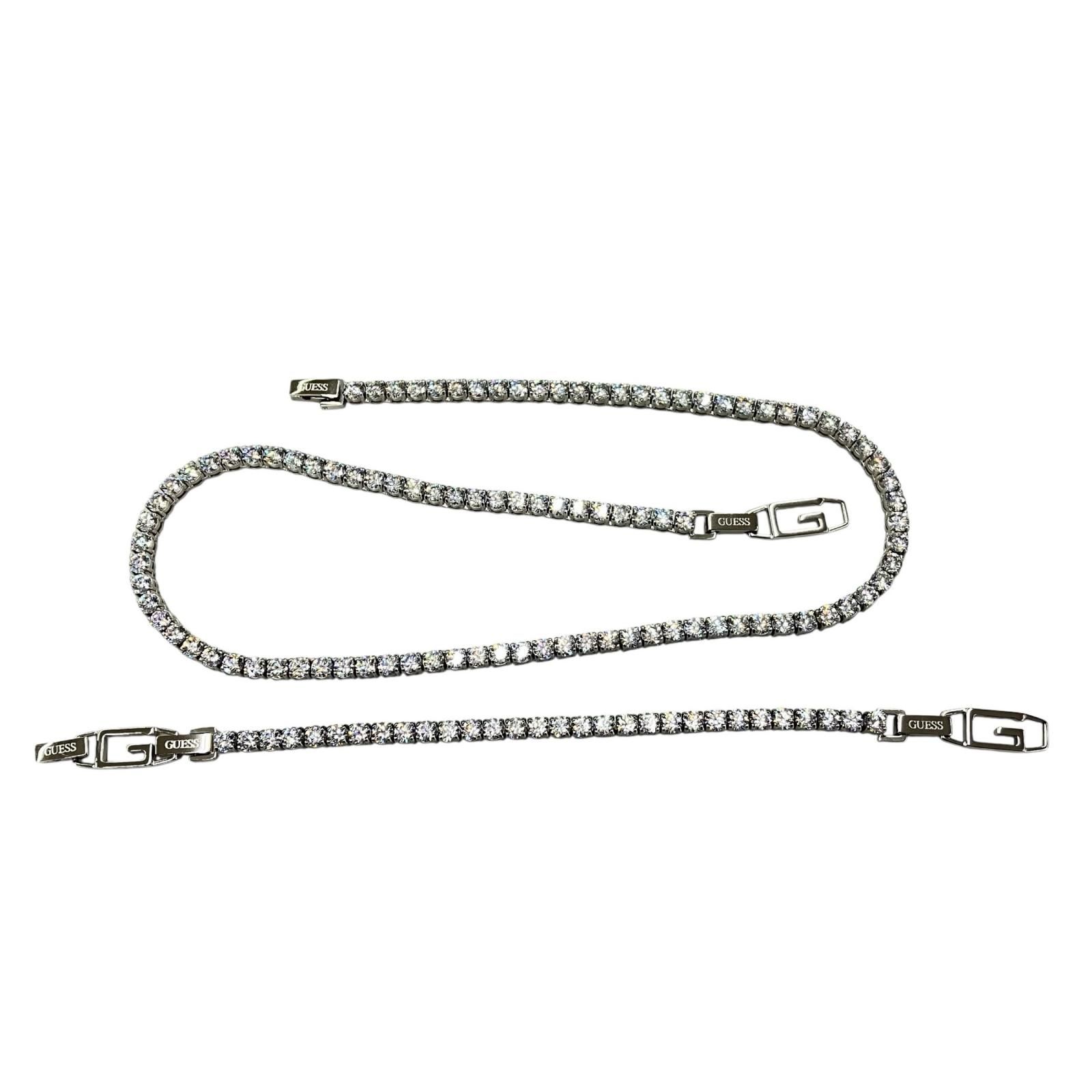 186000 現状品 GUESS テニスネックレス ブレスレット 2点まとめ売り