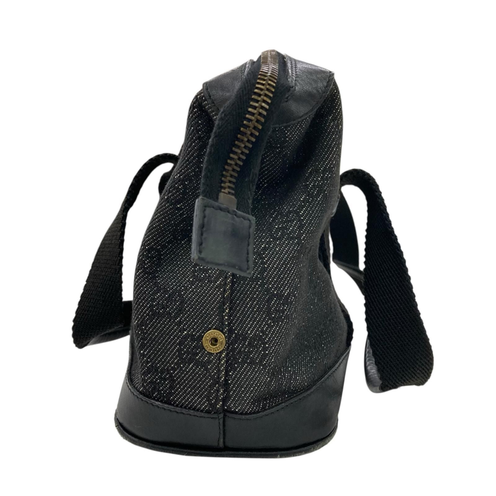 186005 現状品 GUCCI グッチ GGキャンバス ハンドバッグ ブラック
