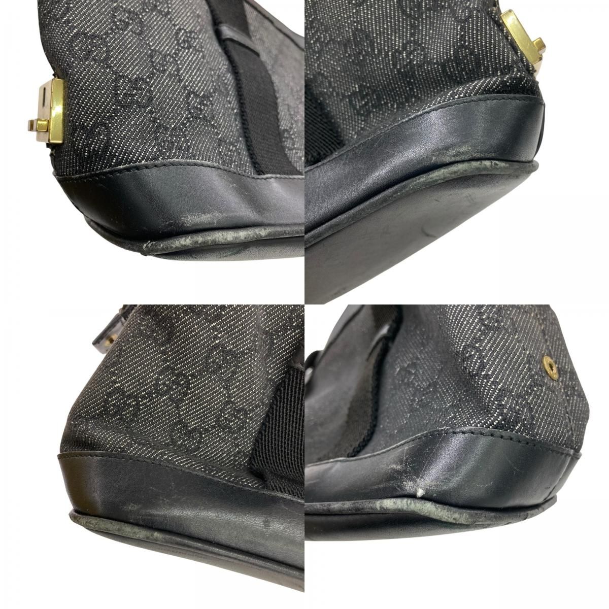 186005 現状品 GUCCI グッチ GGキャンバス ハンドバッグ ブラック