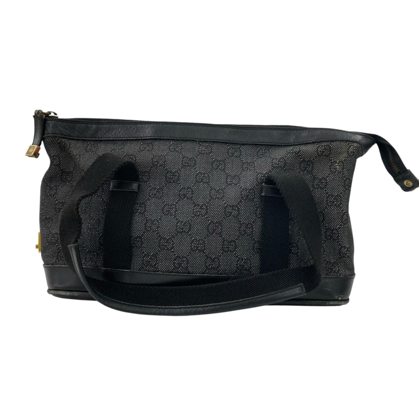 186005 現状品 GUCCI グッチ GGキャンバス ハンドバッグ ブラック