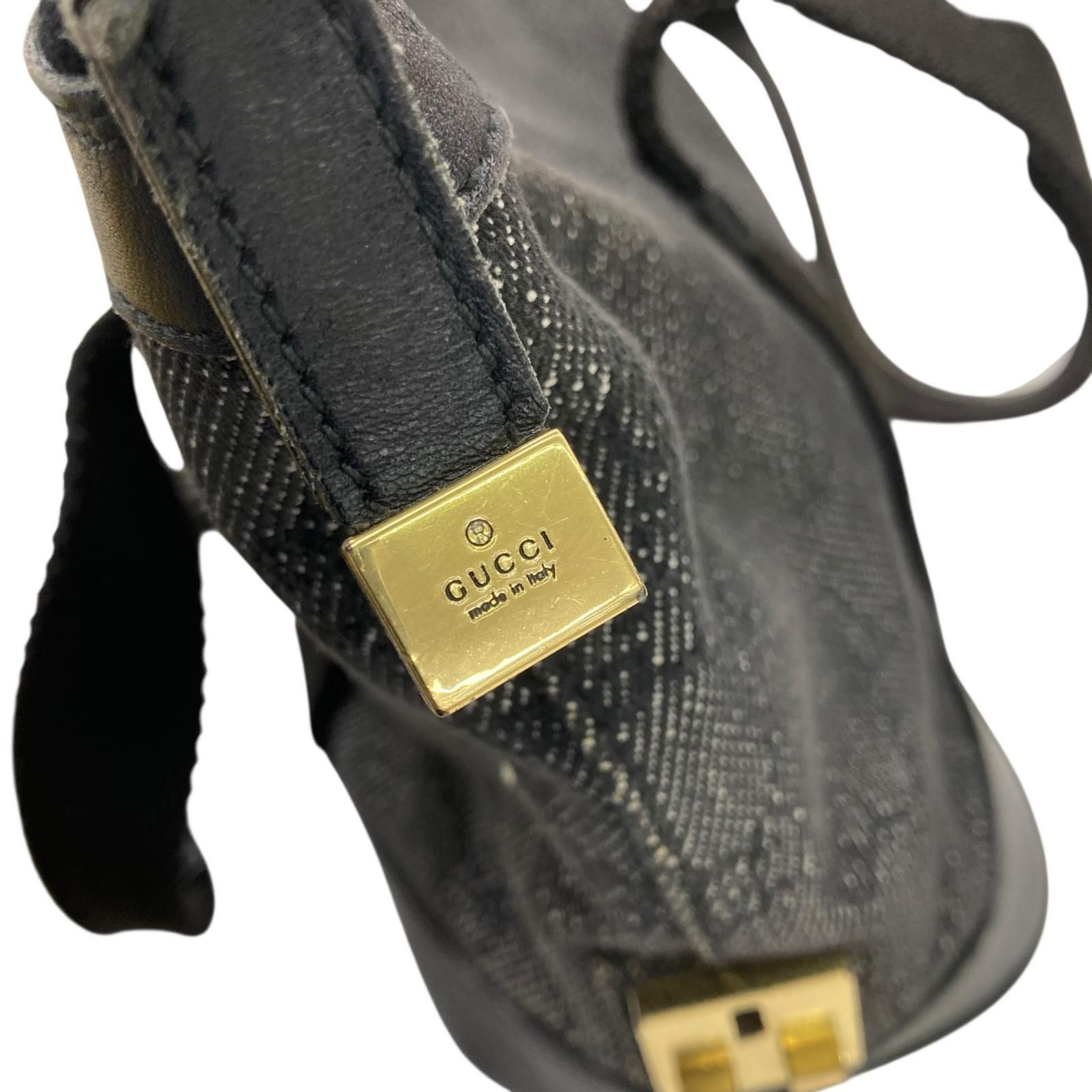186005 現状品 GUCCI グッチ GGキャンバス ハンドバッグ ブラック