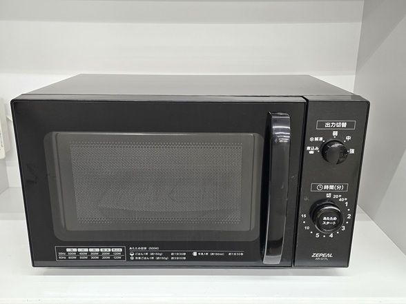 中古品】 ゼピール 電響社 電子レンジ 17L 50/60Hz共用 横開き ターン