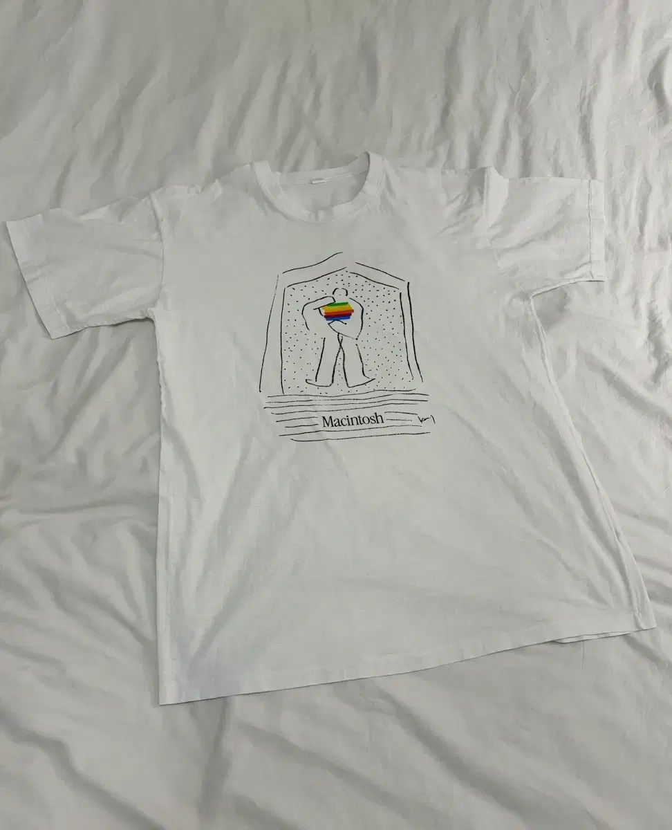 L ヴィンテージ 8-90s Apple アップル マッキントッシュ プロモ Tシャツ バンドTシャツ