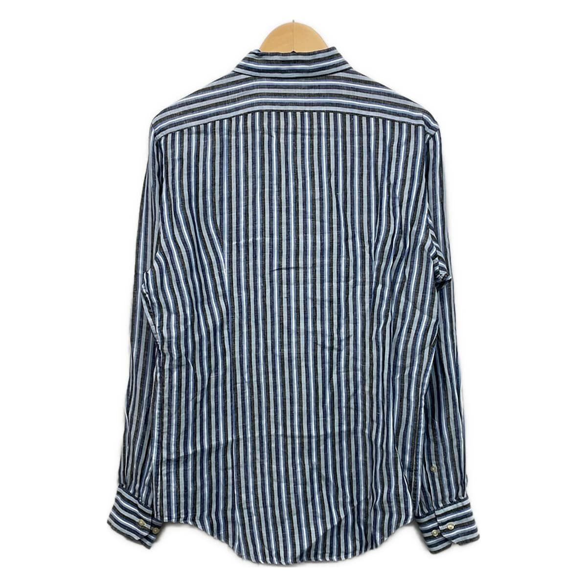 ETRO(エトロ) 長袖シャツ サイズL メンズ美品 - ネイビー×ライトブルー