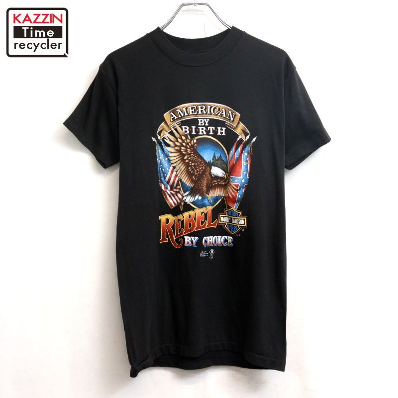 80s USA製 vintage HARLEY DAVIDSON イーグル 半袖Ｔシャツ メンズ 表記Mサイズ