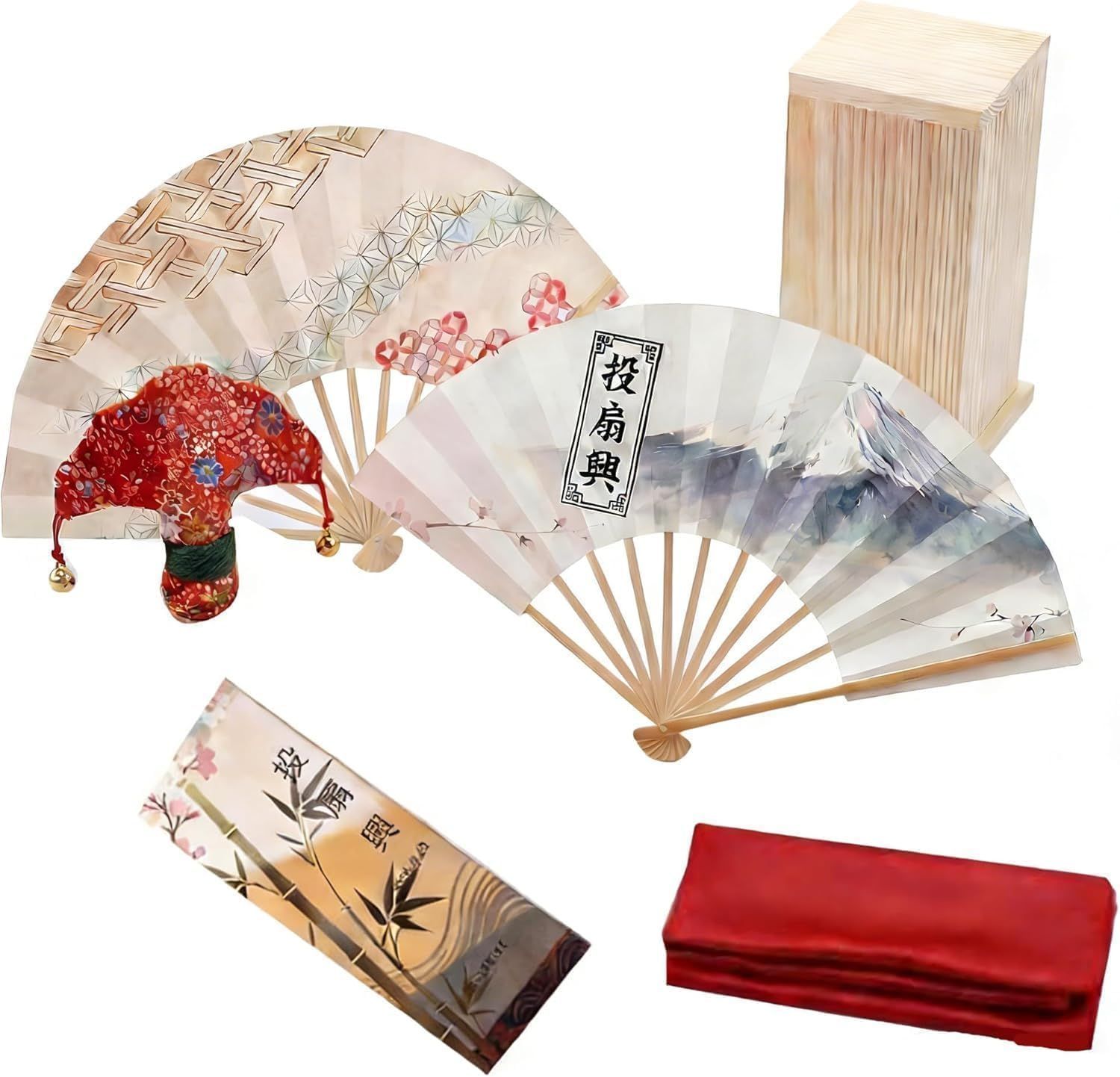 【人気商品】投扇興セット（とうせんきょう）極上本格セットとうせんきょう 扇子 セット 100%オーダーメイド 松製枕・富士山柄扇子*2本・蝶・敷物・木箱付き 江戸時代・京都発祥の優雅なお座敷遊び 伝統工芸品 パーティー 玩具 初心者/子供/高齢者レクに最適 (