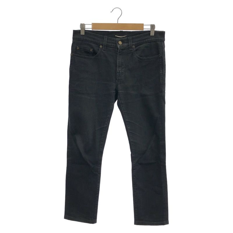 【中古】SAINT LAURENT D02 デニムパンツ サイズ29 ブラック ▲丈詰め サンローラン[92]