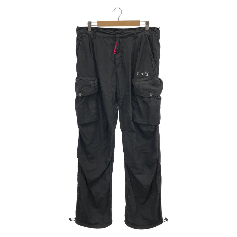 【中古】OFFWHITE カーゴパンツ L ブラック OMCF023R21FAB001 オフホワイト[92]