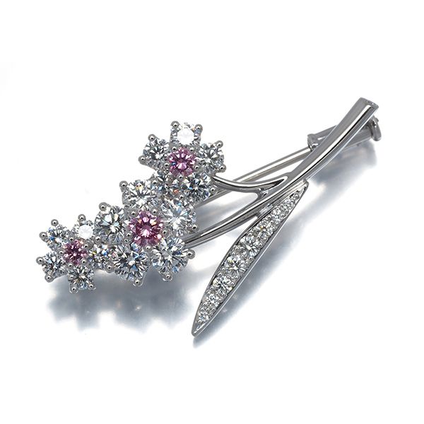 ギメル ブローチ ダイヤ ダイヤモンド 0.229ct/1.437ct フラワー Pt950