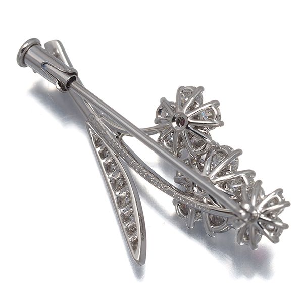 ギメル ブローチ ダイヤ ダイヤモンド 0.229ct/1.437ct フラワー Pt950