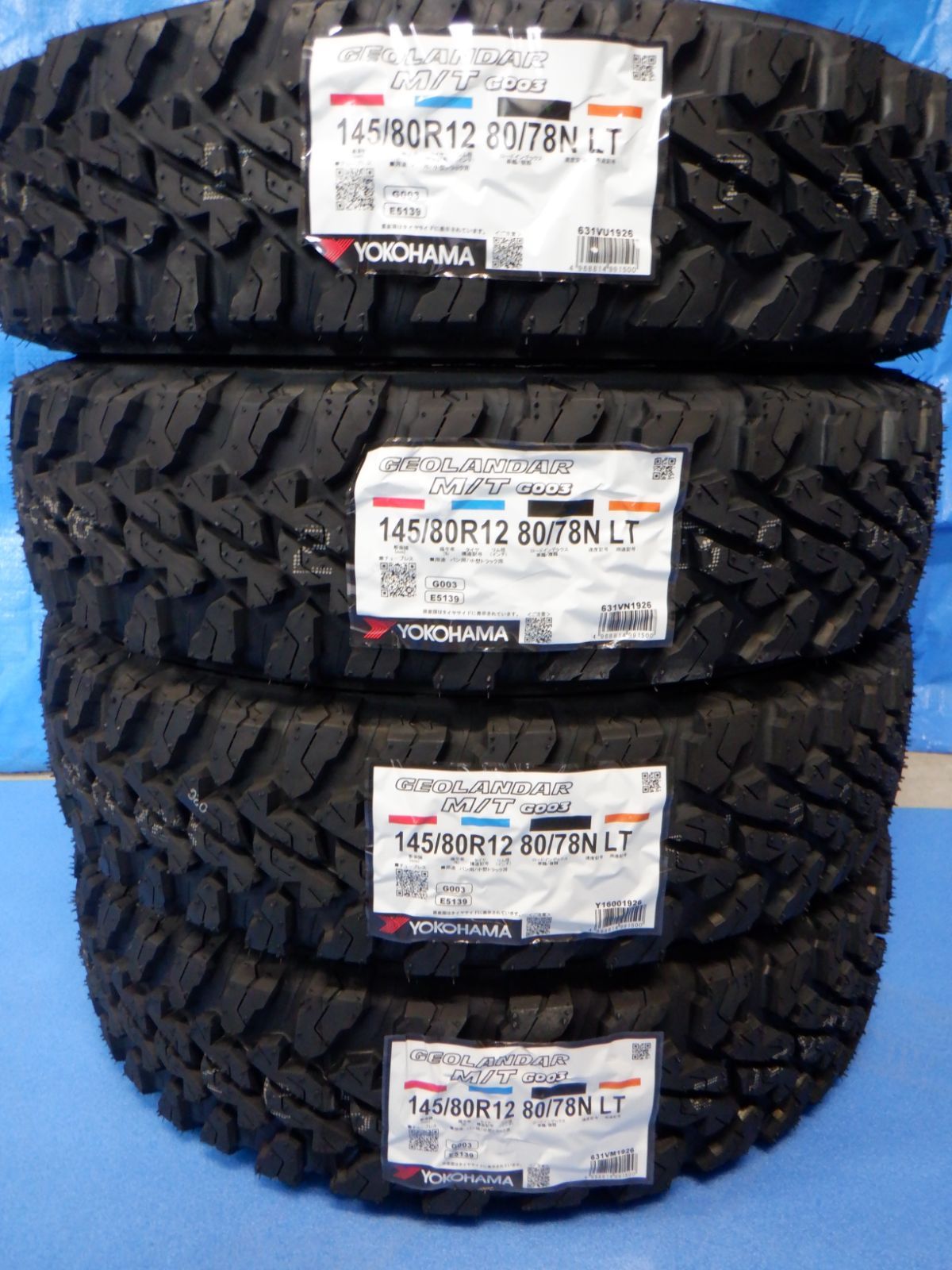 【在庫有】新品　145/80R12　80/78N　LT　ヨコハマ　ジオランダーM/T　G003　2026年製　４本　ハイゼット　アトレー　キャリィ　N-VAN　NV100　サンバー　アクティ　ピクシスバンなどに
