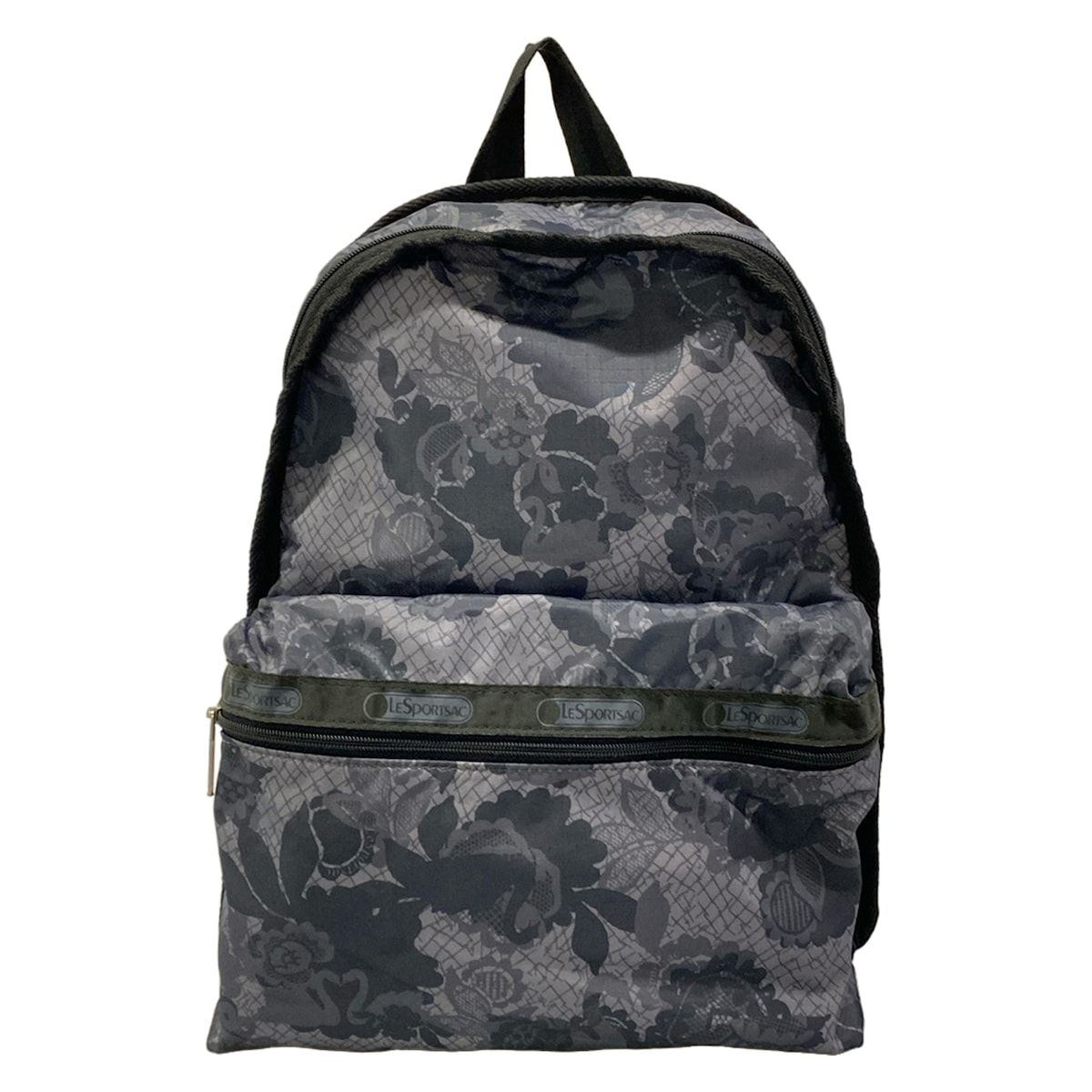 LESPORTSAC(レスポートサック) リュックサック - ダークグレー×グレー×黒 花柄