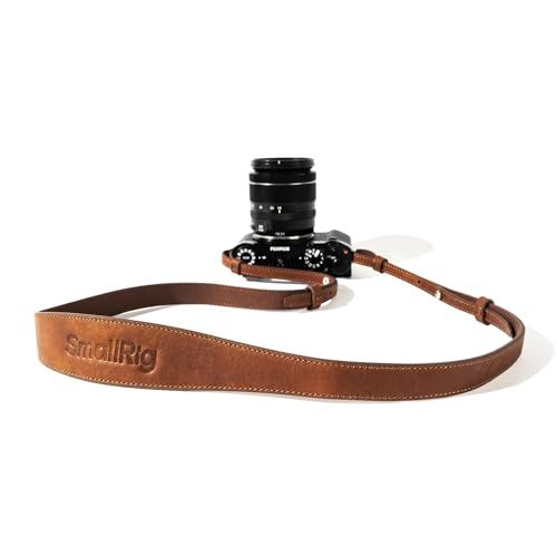 【新品】[SMALLRIG] ユニバーサルレザーカメラショルダーストラップ DSLRカメラ用 100?110cm（39?43インチ） 調節可能 最大荷重10kg 人間工学に基づいたショルダーサポート 旅行/ビデオブログ用（ブラウン）-5209 18230aa2