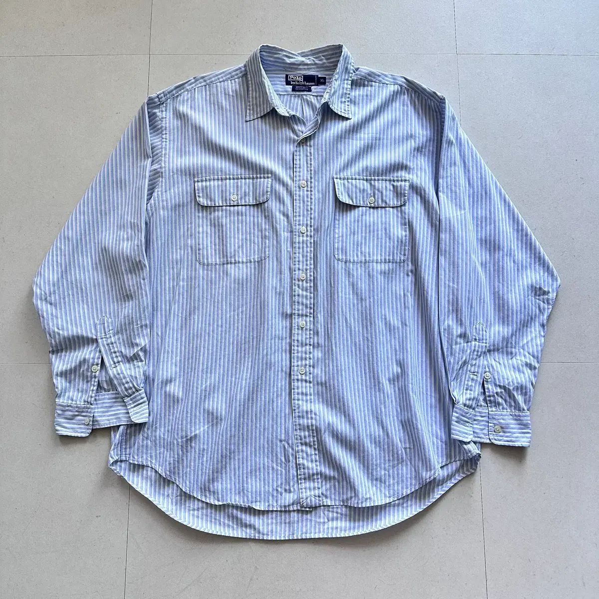 90s オールド ポロ ヴィンテージ 윗필드 ストライプ シャツ XL