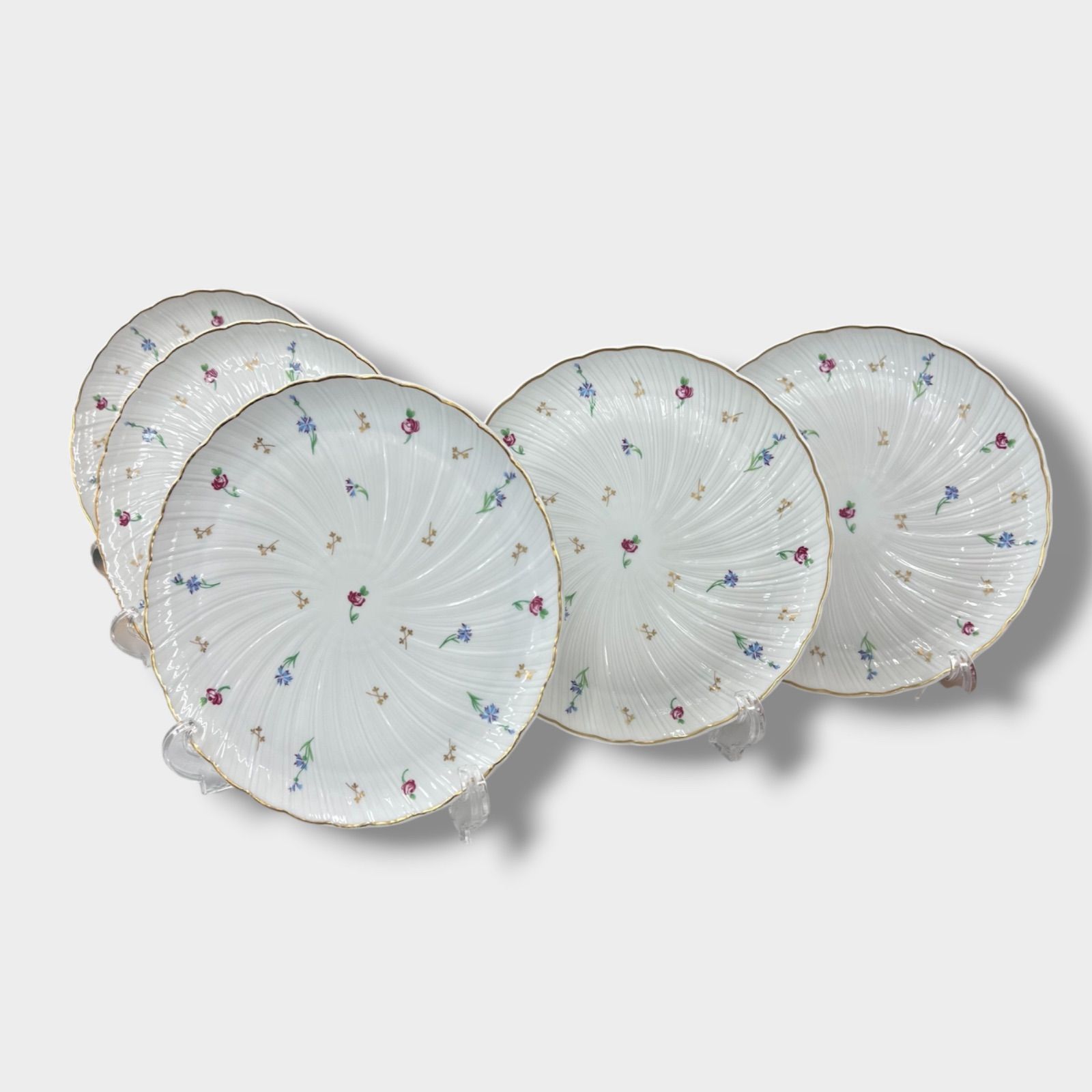 Bernardaud Limoges ポンパドール 5枚セット ベルナルド 20cm フラワー