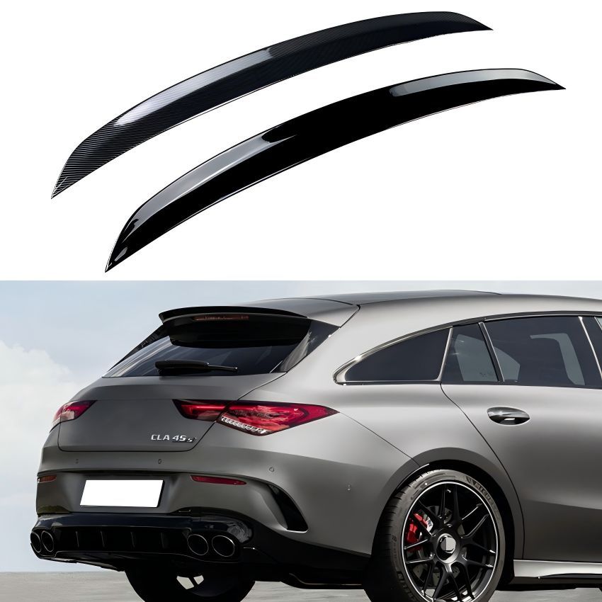 メルセデス・ベンツ CLAクラス X118 CLA200 CLA260 CLA35 CLA45 AMG対応 ルーフスポイラー リアスポイラー ABS製 外装パーツ ピアノブラック カーボン柄 リアビュー装飾 傷防止 耐摩耗 スタイリッシュ 高級感アップ
