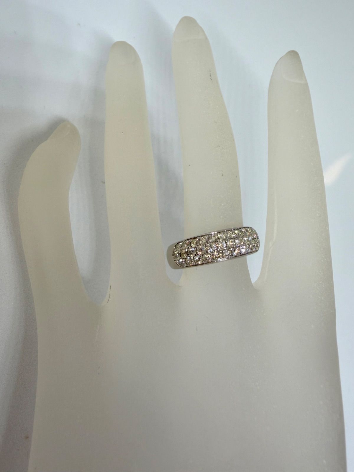 【1ct】K18WG パヴェダイヤモンド リング
