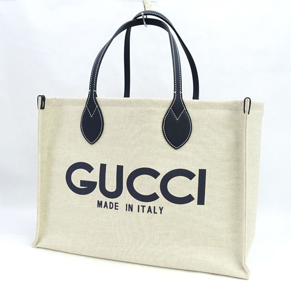 GUCCI / グッチ ◆ロゴ プリント トートバッグ レディース バッグ ネイビー 772176【バッグ/バック】【中古】【代引不可】【同梱不可】
