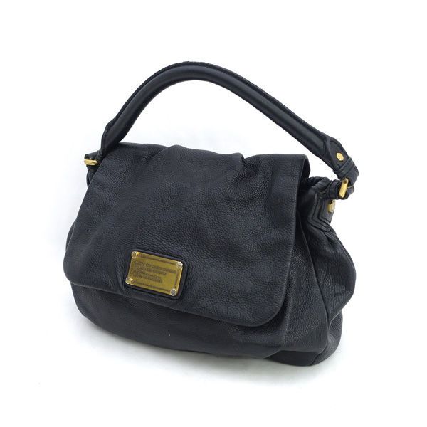 MARC JACOBS / マークジェイコブス ■セミショルダー　ハンドバッグ　レザー　ブラック 【バッグ/バック/BAG/鞄/カバン】 ブランド【中古】