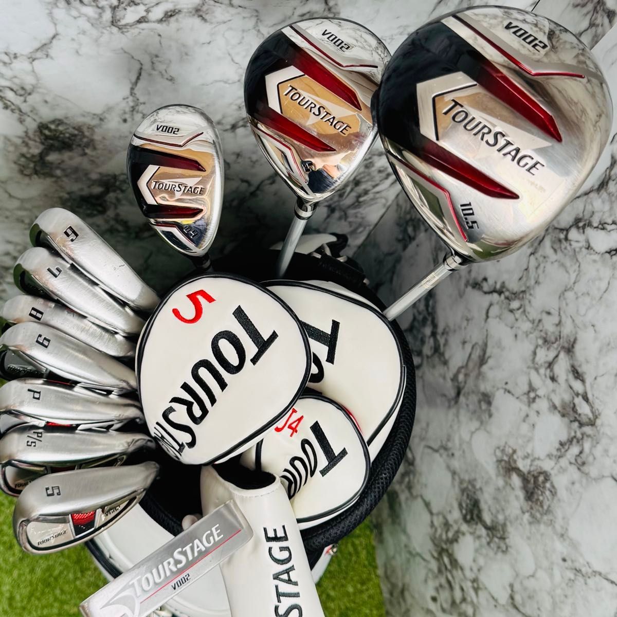 A在】初心者推奨 ツアーステージ V002 メンズゴルフセット 11本 R 