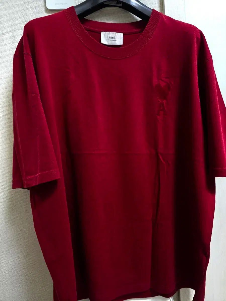 XXL アミ 톤온톤 レッド オーバーサイズ Tシャツ