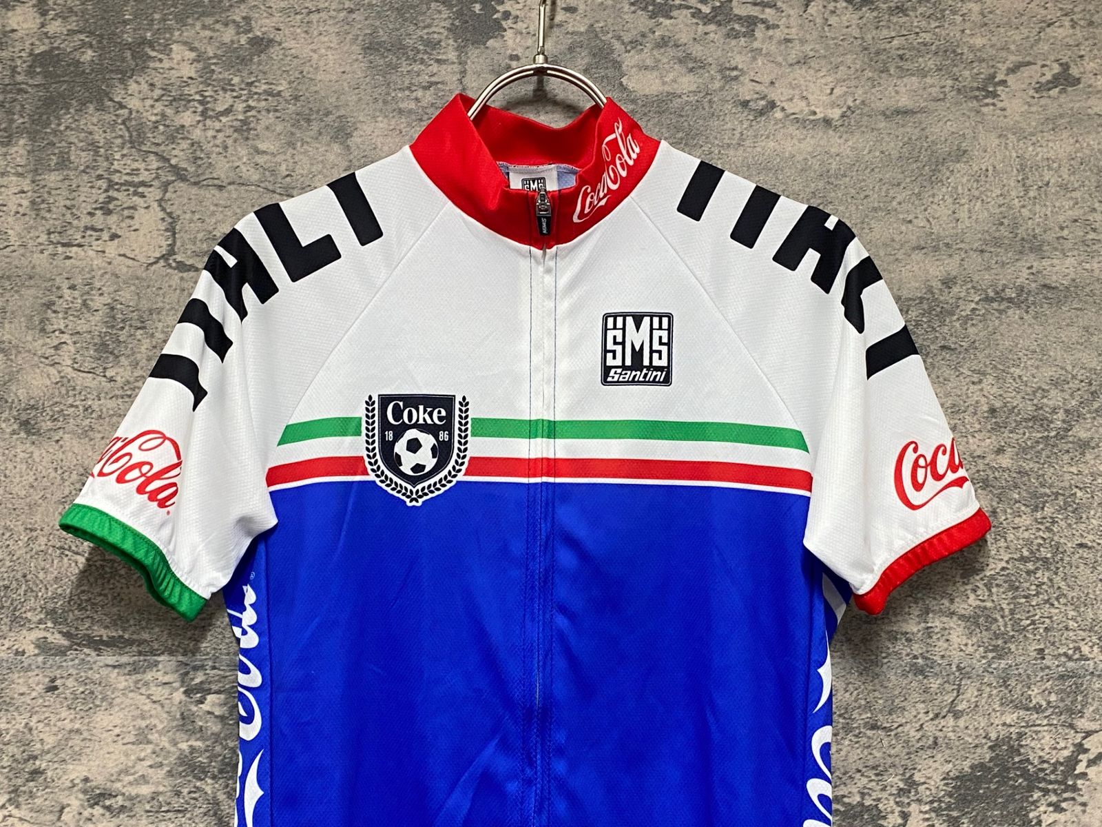 KG287 サンティーニ Santini 半袖 サイクルジャージ 白 青 S - メルカリ
