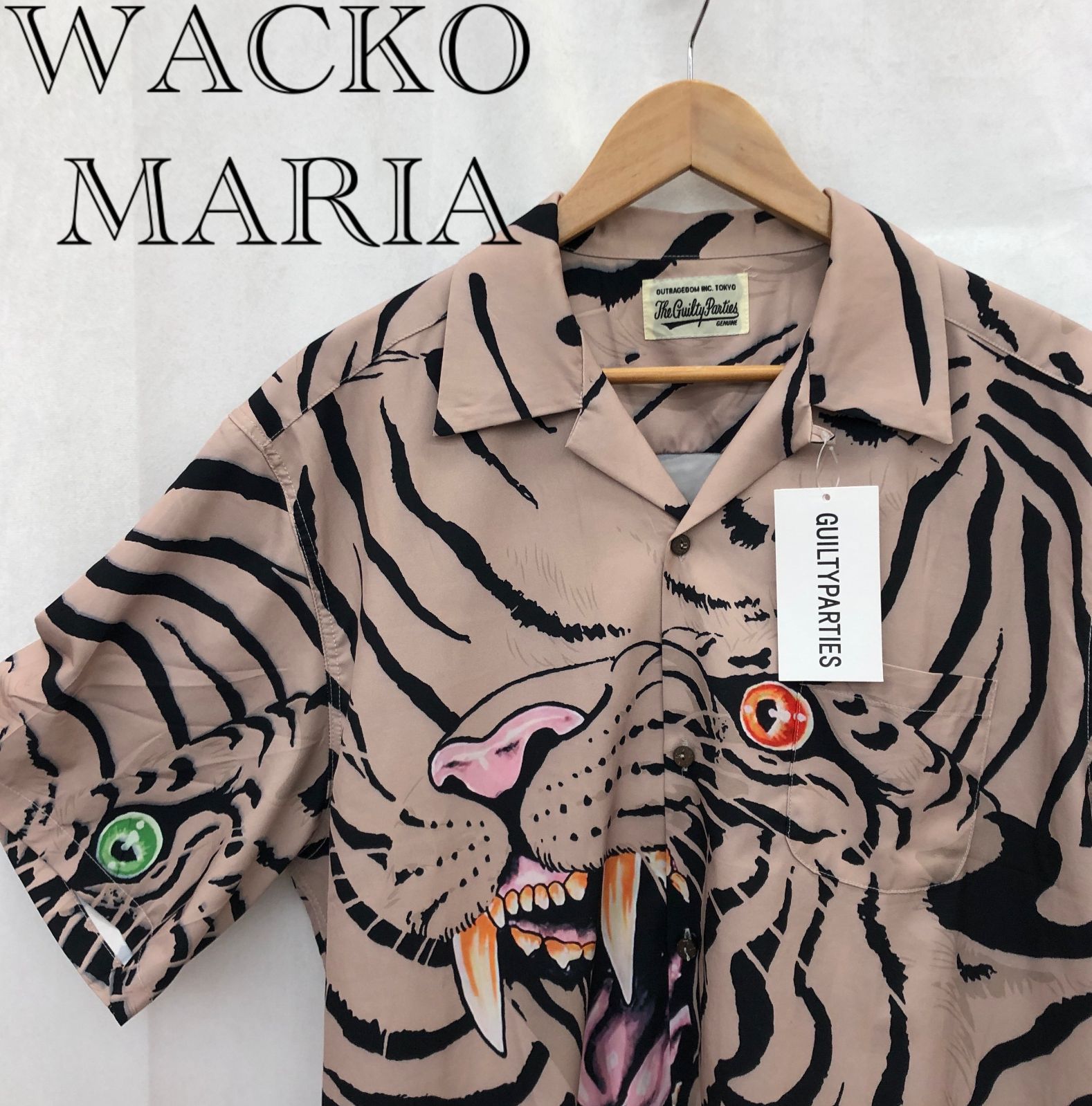 WACKOMARIA ワコマリア TIM LEHI アロハシャツ タイガー ベージュ XL