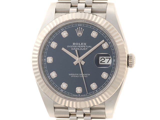 ROLEX ロレックス ウォッチ デイトジャスト41 ジュビリーBL 時計 126334G 腕時計 K18ホワイトゴールド K18WG/ステンレススチール ブルー文字盤 ブルー メンズ【中古】431