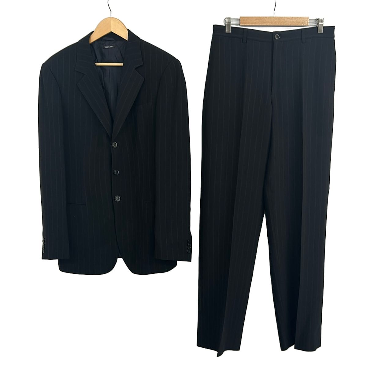 GIORGIOARMANI(ジョルジオアルマーニ) シングルスーツ メンズ美品 - 黒 ストライプ