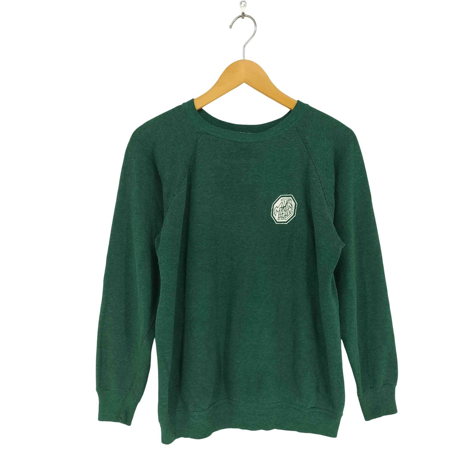 チャンピオン Champion 70S バータグ 脇下ガゼット ラバープリントラグランスウェット メンズ L